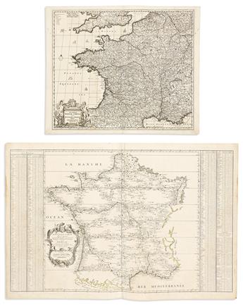 (FRANCE.) Group of 8 seventeenth-and-eighteenth-century engraved maps.
